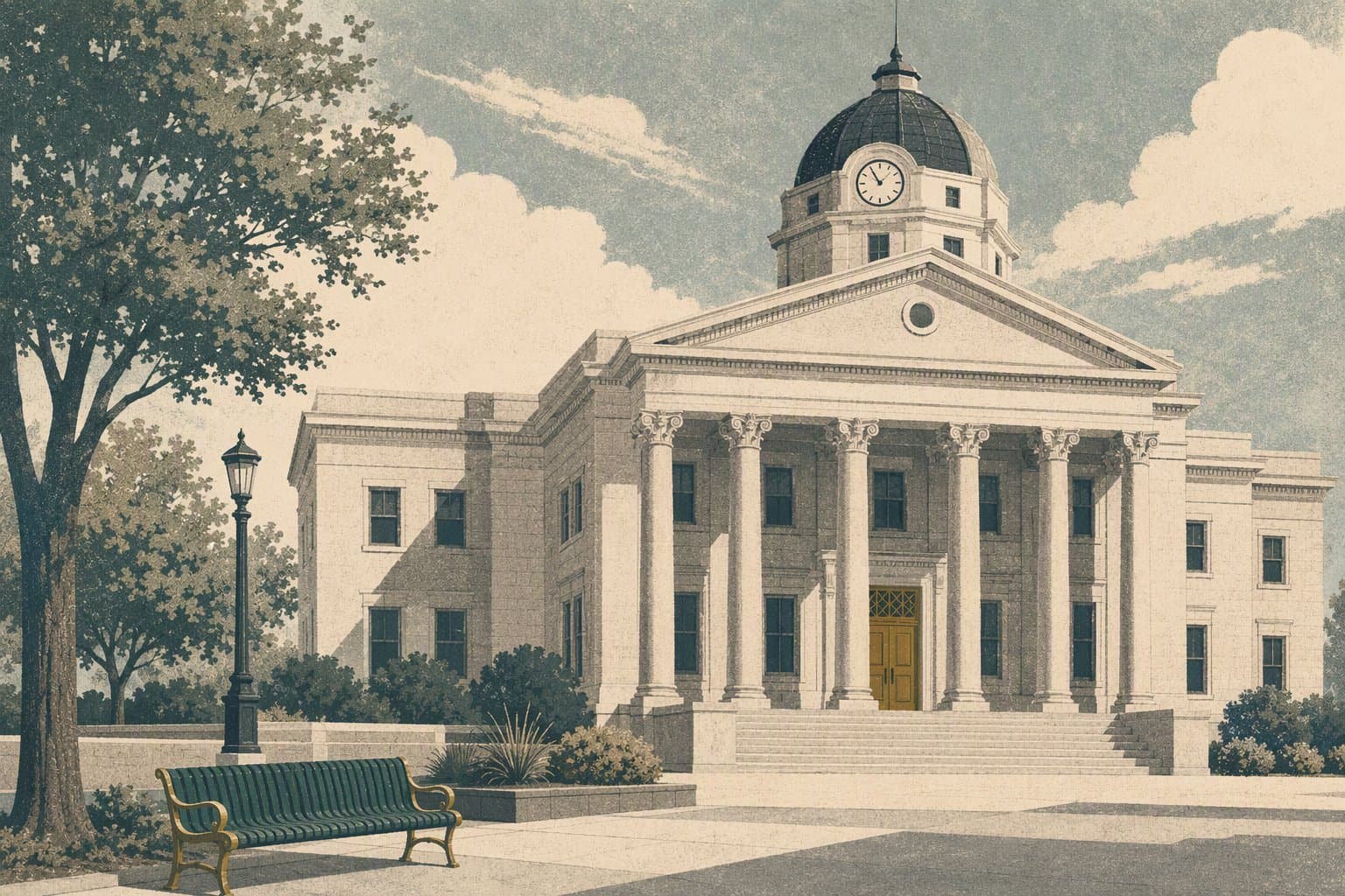 Collin County courthouse - illustration, Jake Team LLC