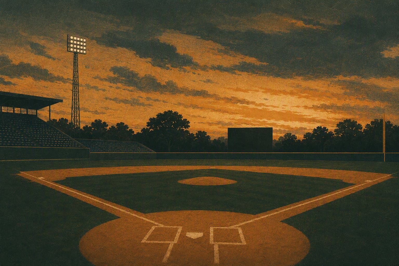 empty baseball stadium - illustration, Jake Team LLC