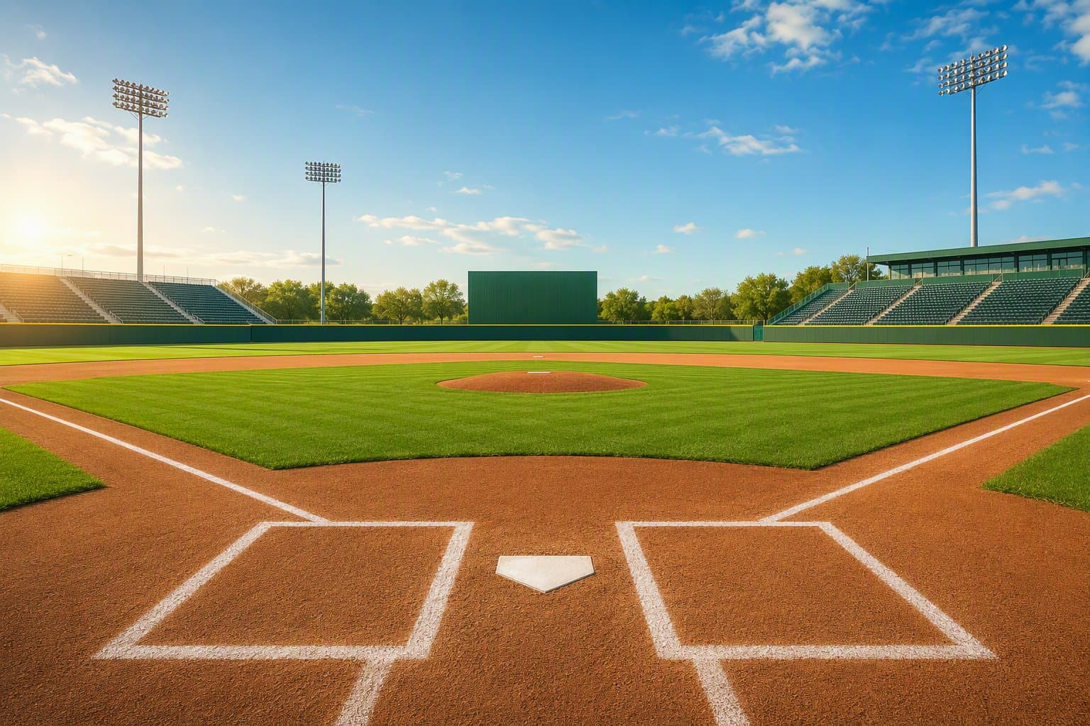 Empty baseball stadium - illustration, Jake Team LLC