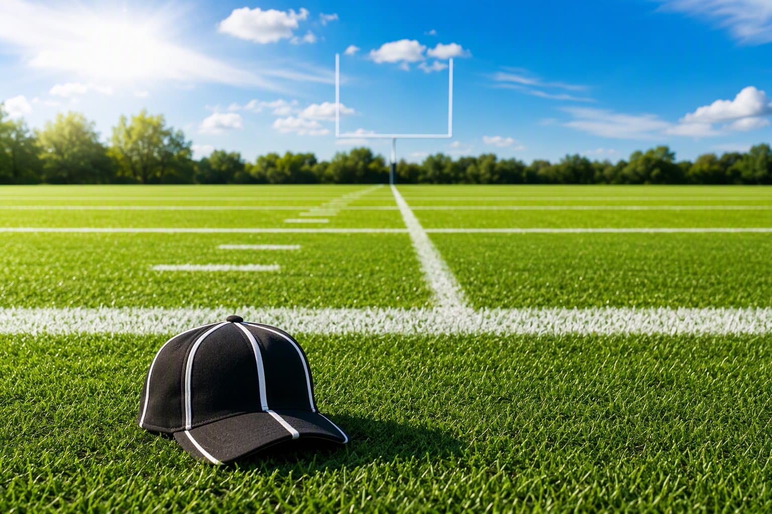 Sunlit football field - illustration, Jake Team LLC