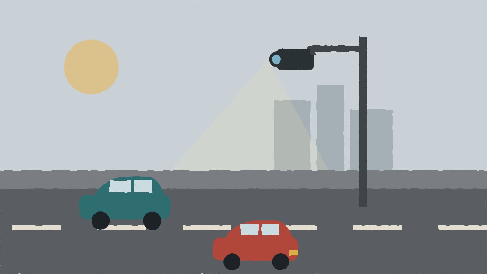 Roadside camera over traffic - illustration, Jake Team LLC