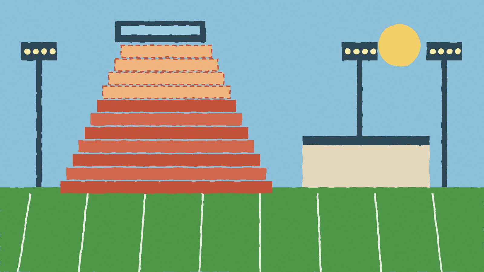 Stadium stands expanding - illustration, Jake Team LLC