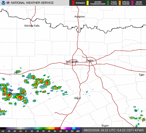 National Weather Service radar for North Texas (KFWS)